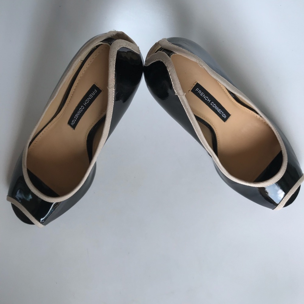 French Connection Black Peep Toe heel Size 7 1/2 - Picture 3 of 7